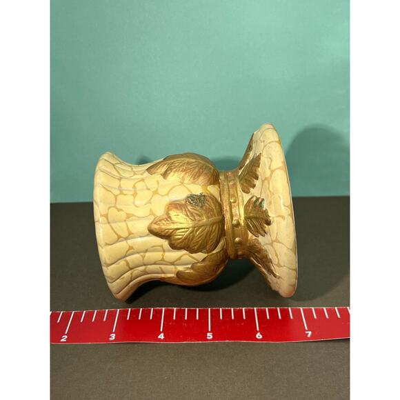 Partylite Gold Leaf Cermaic Candle Holder - P7148 - Retired -Candle not Included - Picture 6 of 7